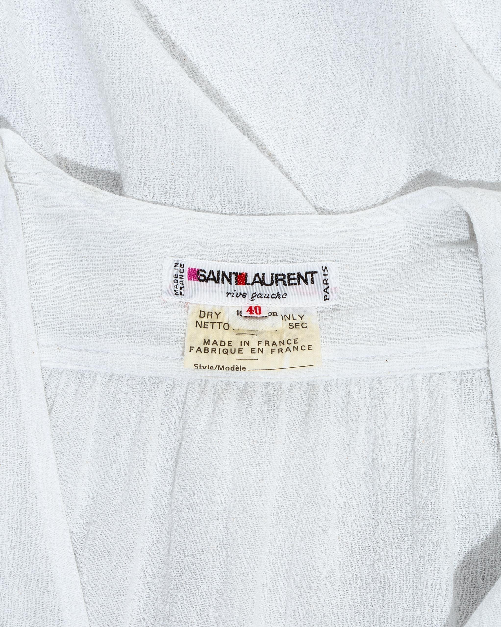 Women's Yves Saint Laurent white cotton caftan, c. 1970s
