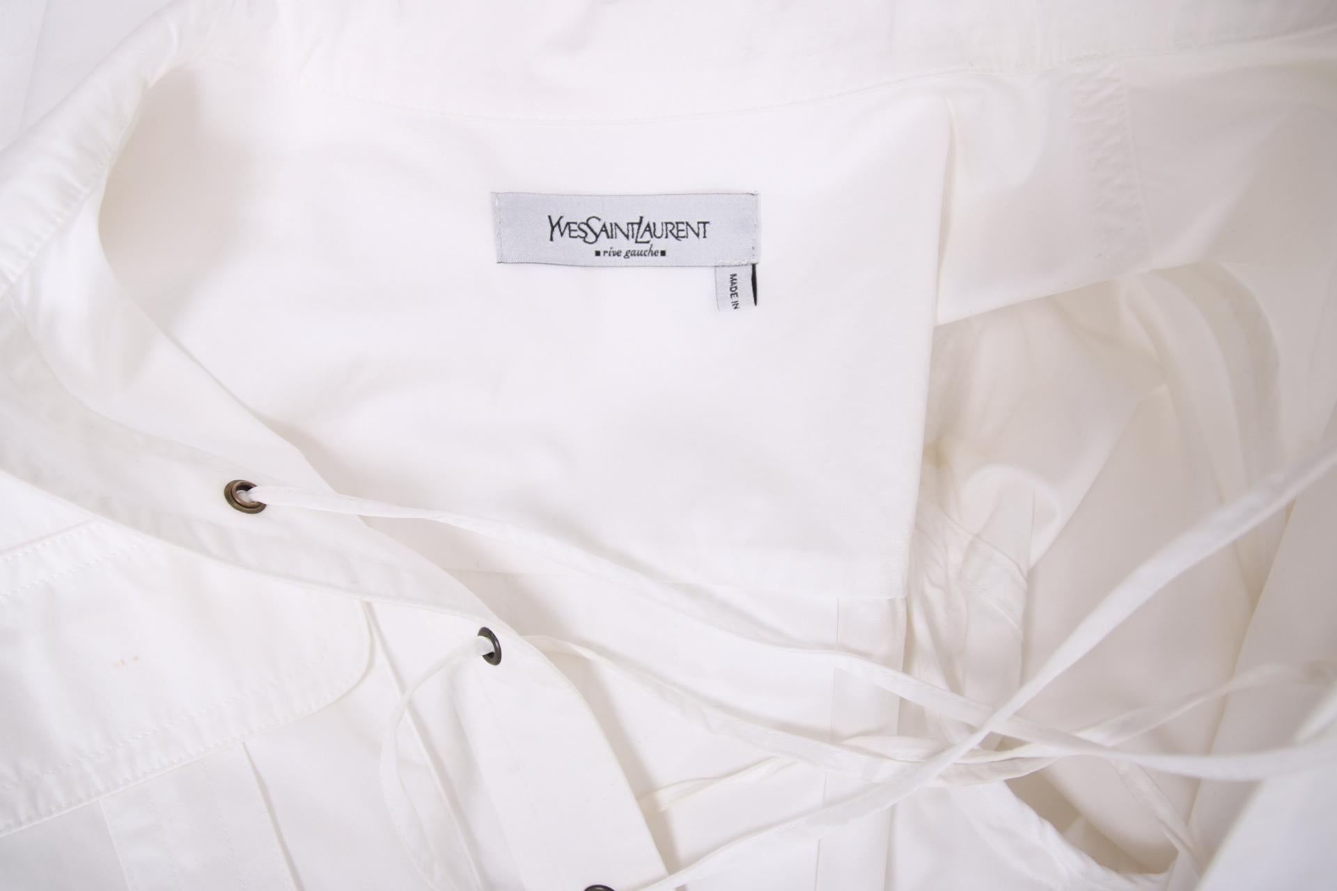 Yves Saint Laurent White Cotton Safari Dress 2