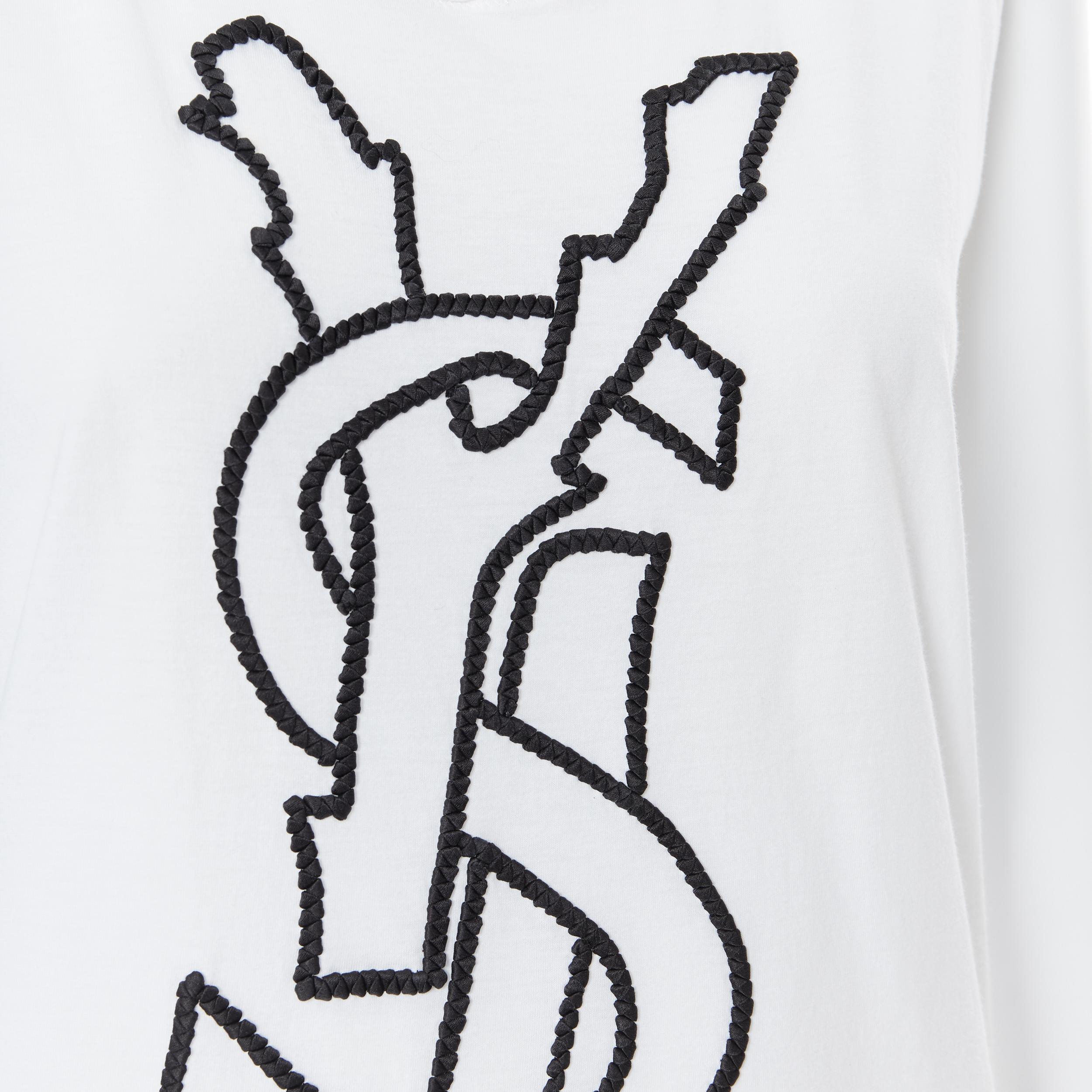 YVES SAINT LAURENT white cotton YSL logo embroidery sleeveless tank top FR42
Brand: Yves Saint Laurent
Designer: Stefano Pilati
Collection: SS10 
Model Name / Style: Cotton tank top
Material: Cotton
Color: White
Pattern: Solid
Extra Detail: