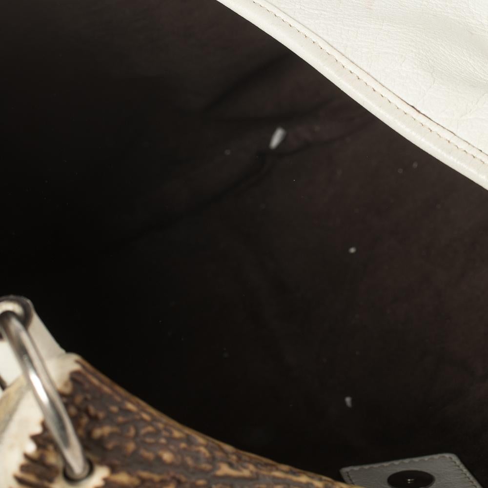Yves Saint Laurent White Leather Mombasa Hobo 6