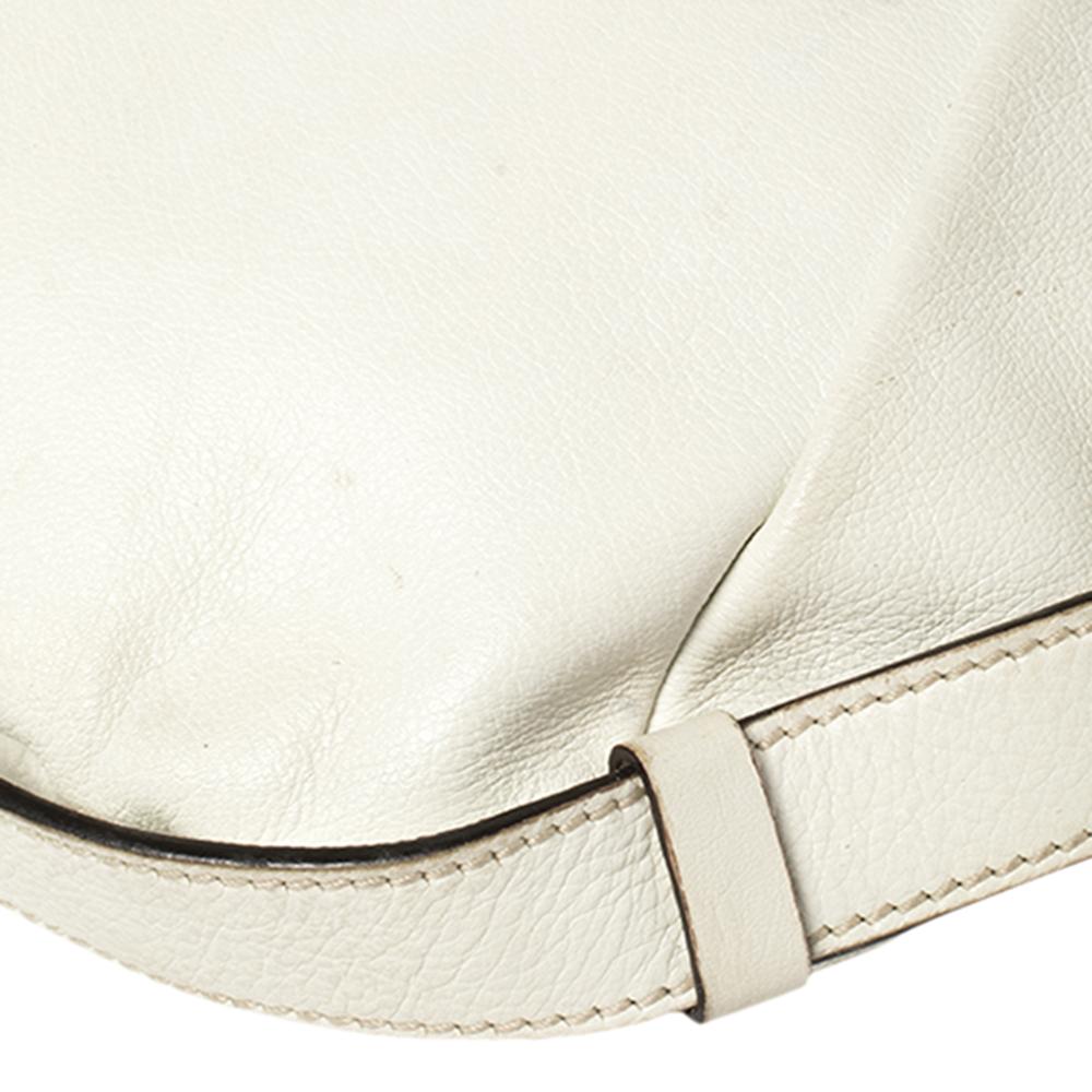 Yves Saint Laurent White Leather Mombasa Hobo 1