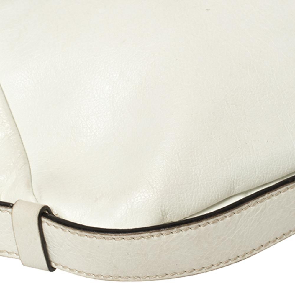 Yves Saint Laurent White Leather Mombasa Hobo 2
