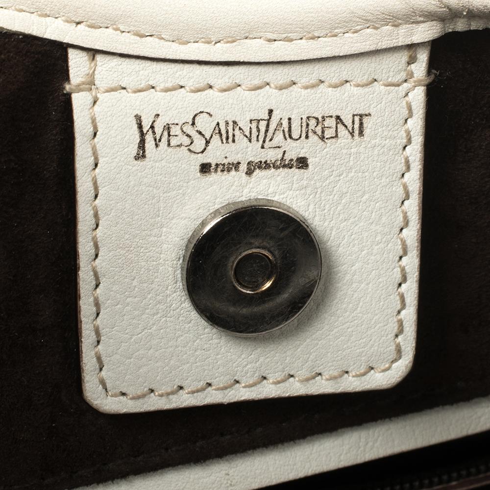 Yves Saint Laurent White Leather Mombasa Hobo 4