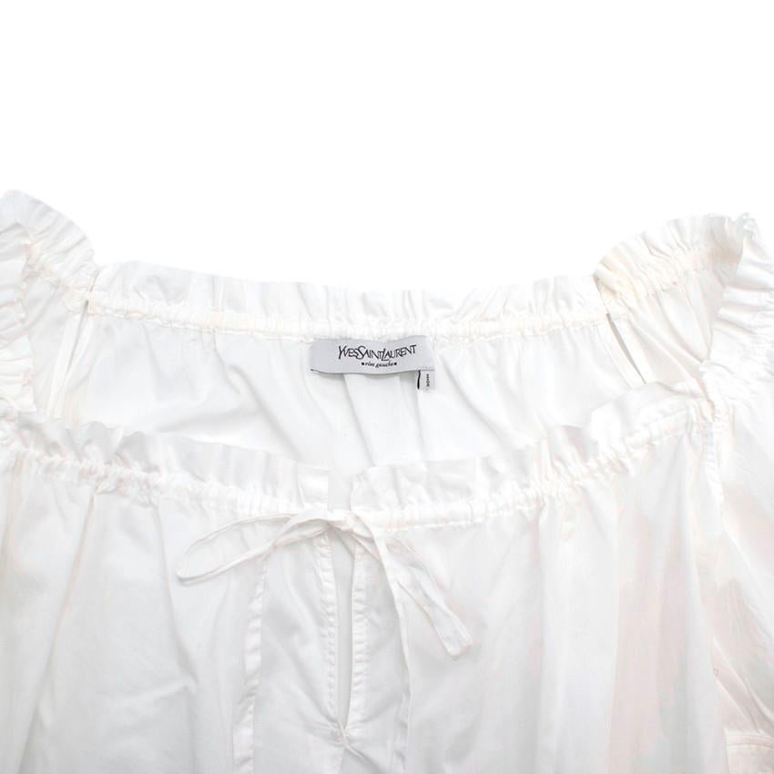 Gray Yves Saint Laurent White Of The Shoulder Blouse - Estimated Size S