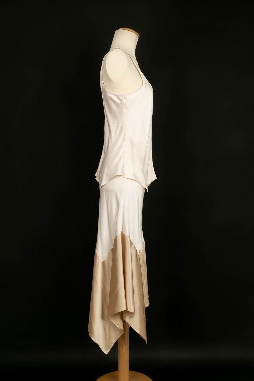 Women's Yves Saint Laurent White Silk Dress For Sale