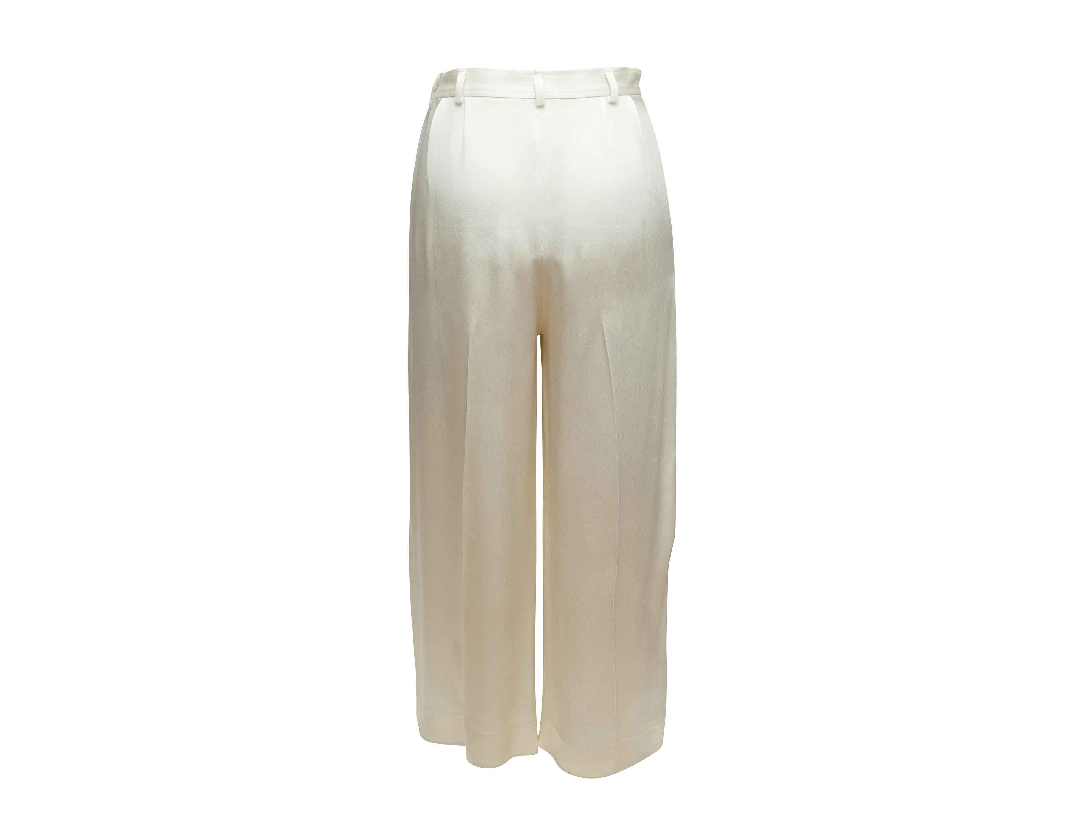  Yves Saint Laurent White Silk Trousers In Good Condition In New York, NY