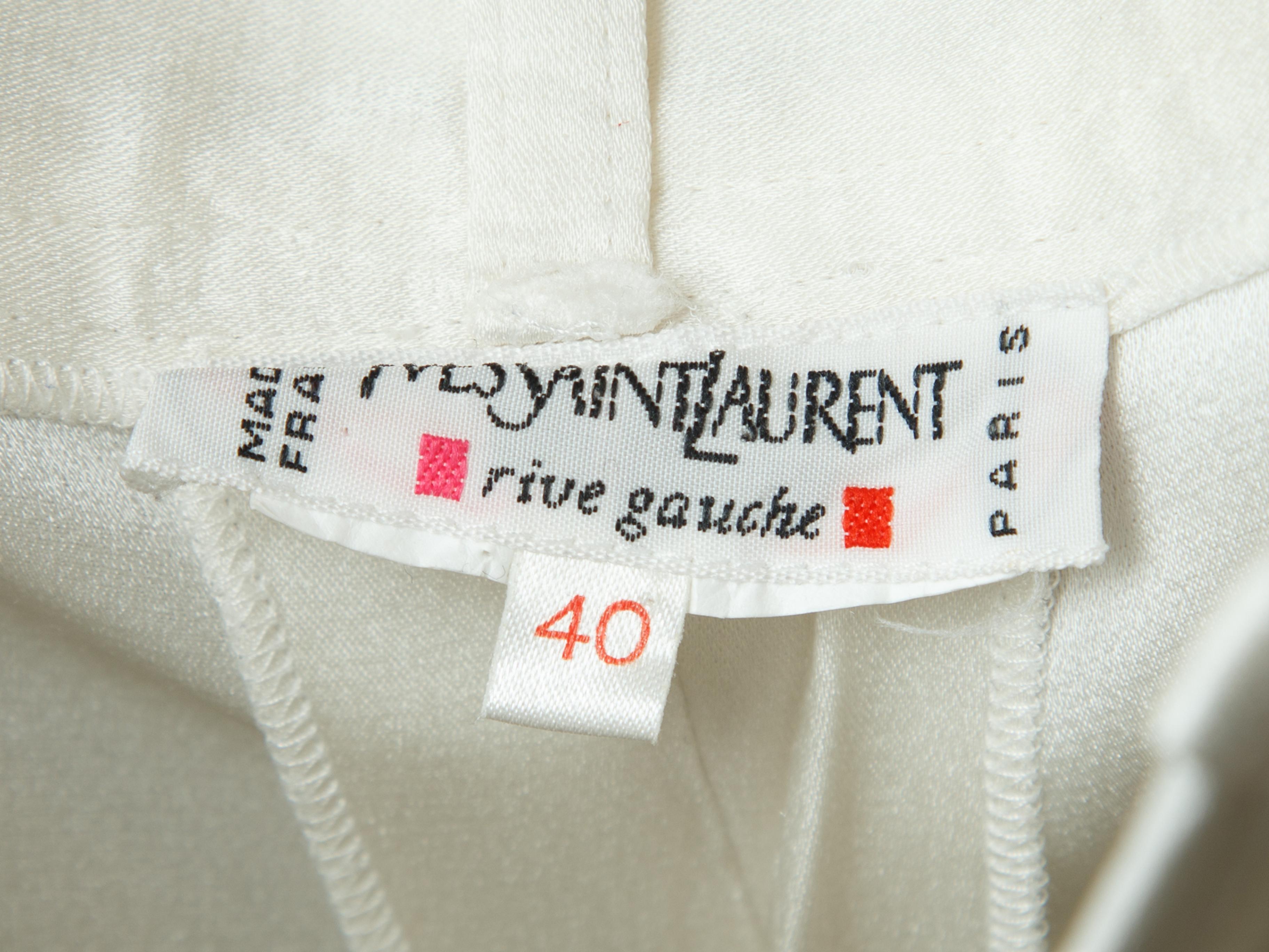 Women's  Yves Saint Laurent White Silk Trousers