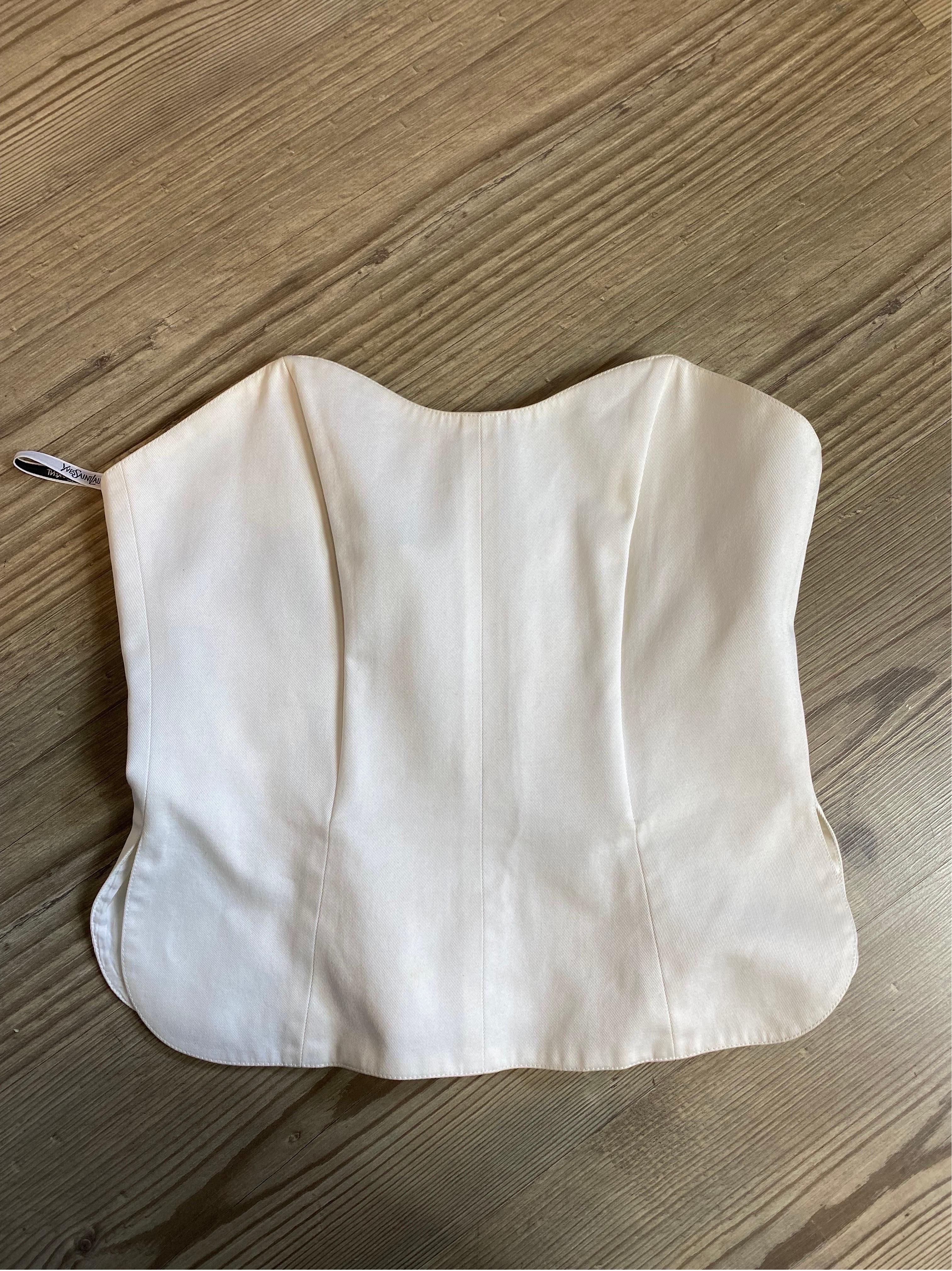 Gray Yves Saint Laurent white top For Sale