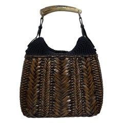 Yves Saint Laurent Wicker Mombasa Tote Bag