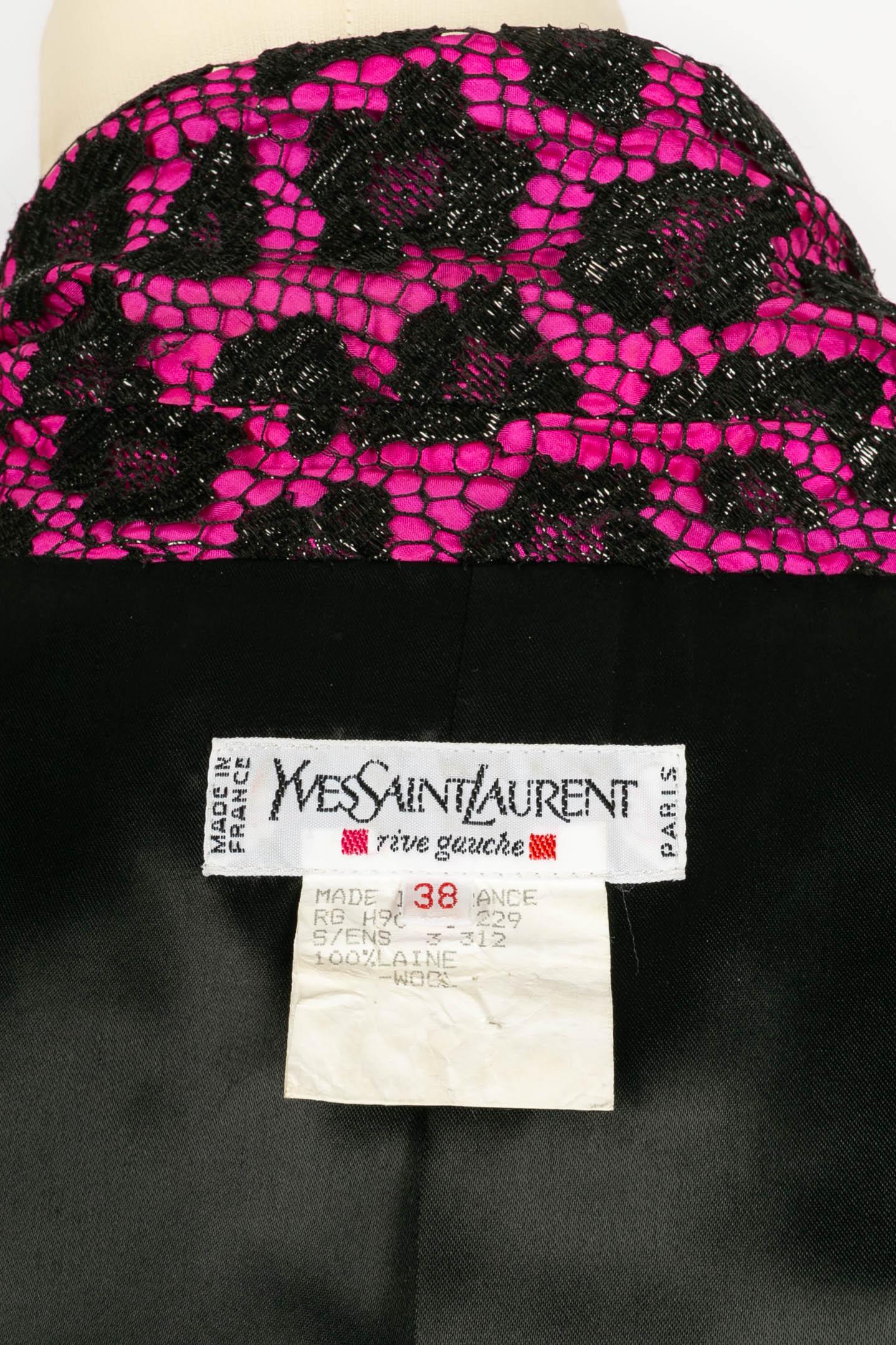 Yves Saint Laurent Winter  Black Wool and Lace Jacket, 1990 For Sale 3