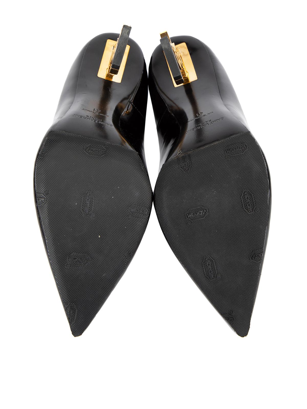 black ysl heels