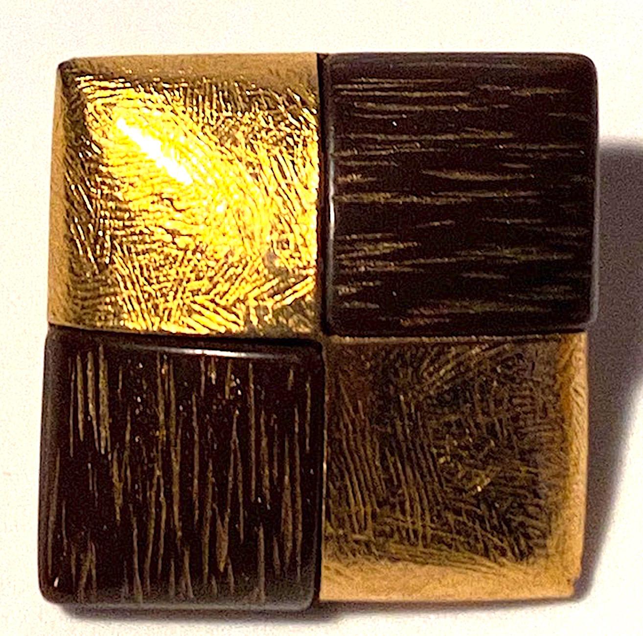 Yves Saint Laurent Wood & Gold Earrings In Good Condition In New York, NY
