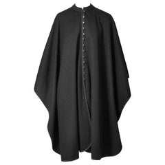 Yves Saint Laurent Wool Cape with Braided Trim