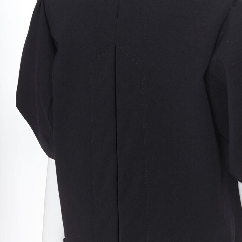 YVES SAINT LAURENT wool crepe cape sleeve dual pockets boxy dress FR38 For Sale 3