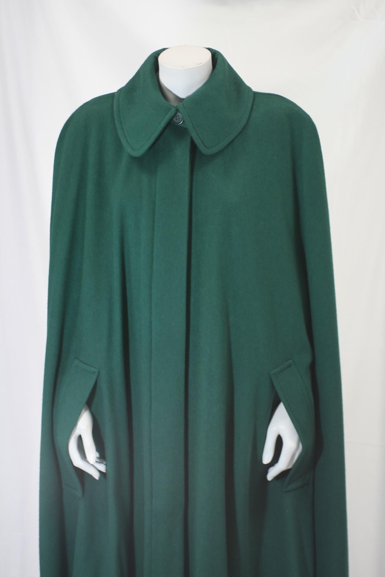 Black Yves Saint Laurent Wool Melton Cape