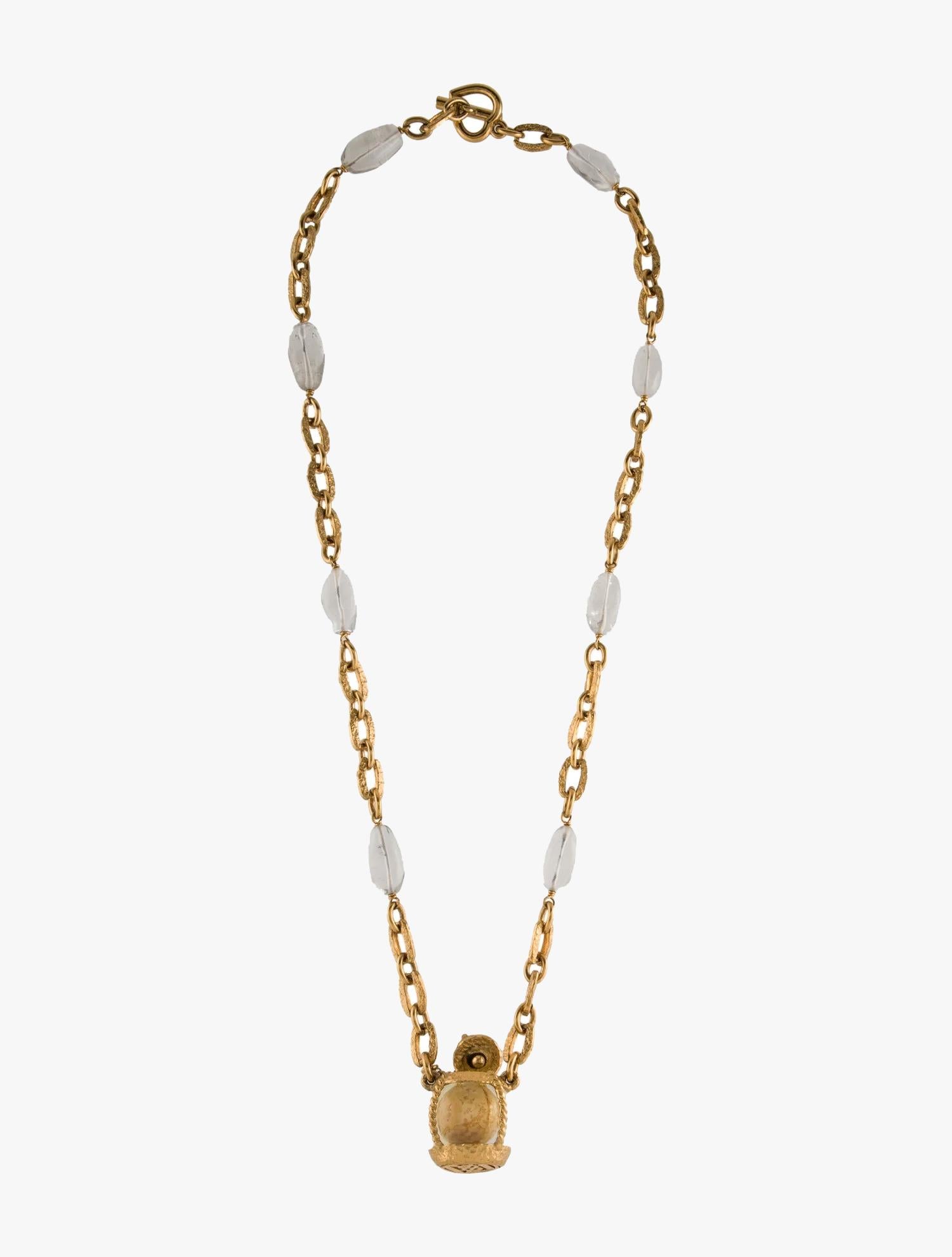 Barocco Yves Saint Laurent x Goossens collana con ciondolo in vetro vintage in vendita