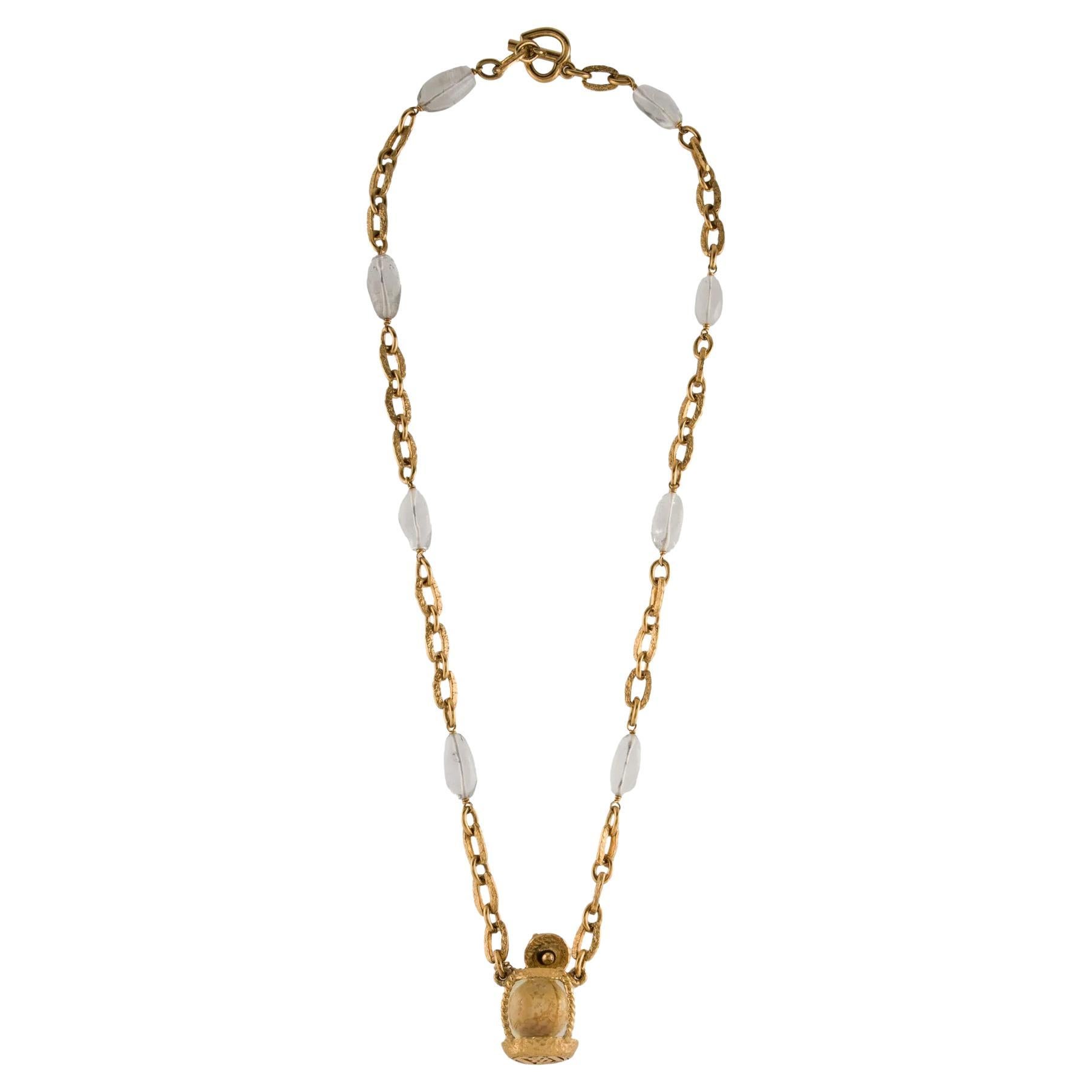 Yves Saint Laurent x Goossens collana con ciondolo in vetro vintage in vendita