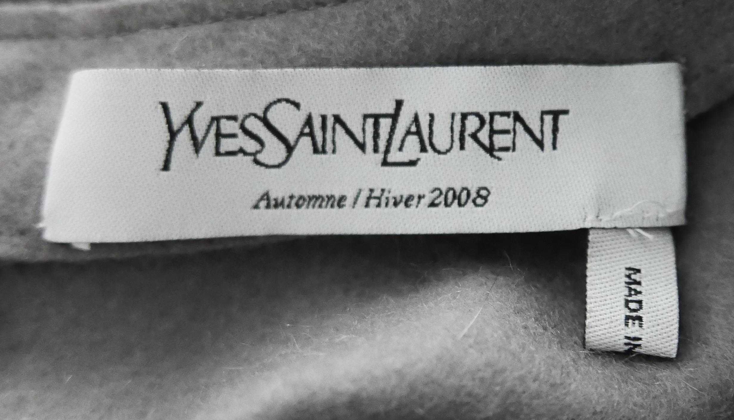 Yves Saint Laurent x Stefano Pilati 2008 Graues Kaschmirkleid mit Glockenrock aus Kaschmir im Angebot 1