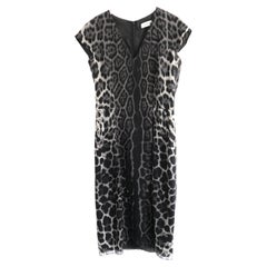 Yves Saint Laurent x Stefano Pilati 2009 Grey Leopard Silk Shift Dress