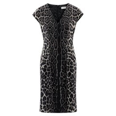 Yves Saint Laurent x Stefano Pilati 2009 Grey Leopard Silk Shift Dress