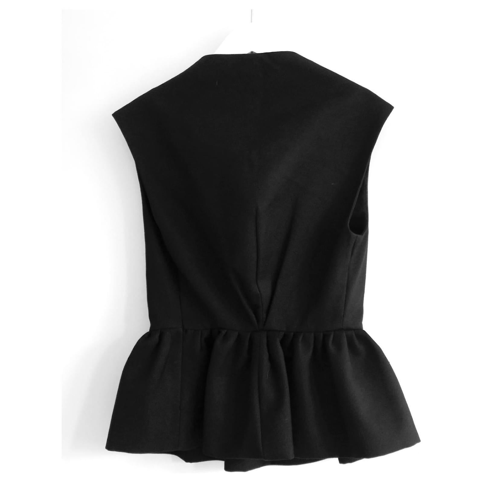 Women's Yves Saint Laurent x Stefano Pilati AW10 Black Peplum Top For Sale