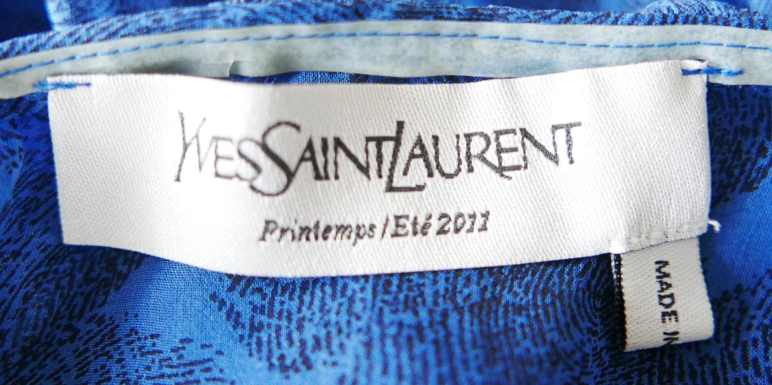Yves Saint Laurent x Stefano Pilati SS11 Fingerprint Silk Halter Top Blouse For Sale 1
