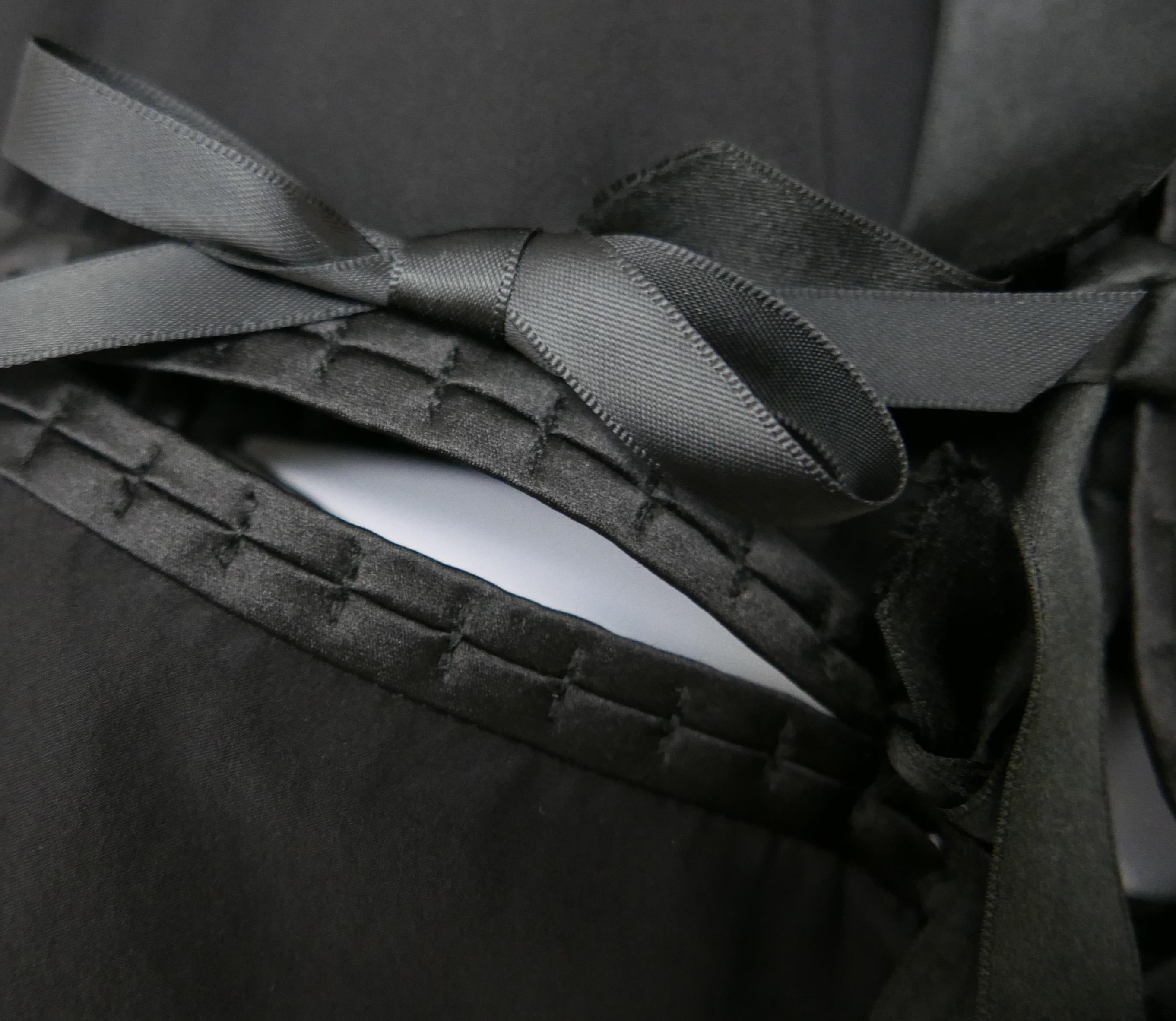 Yves Saint Laurent x Tom Ford 2003 Black Silk Tie Up Panelled Skirt  For Sale 2