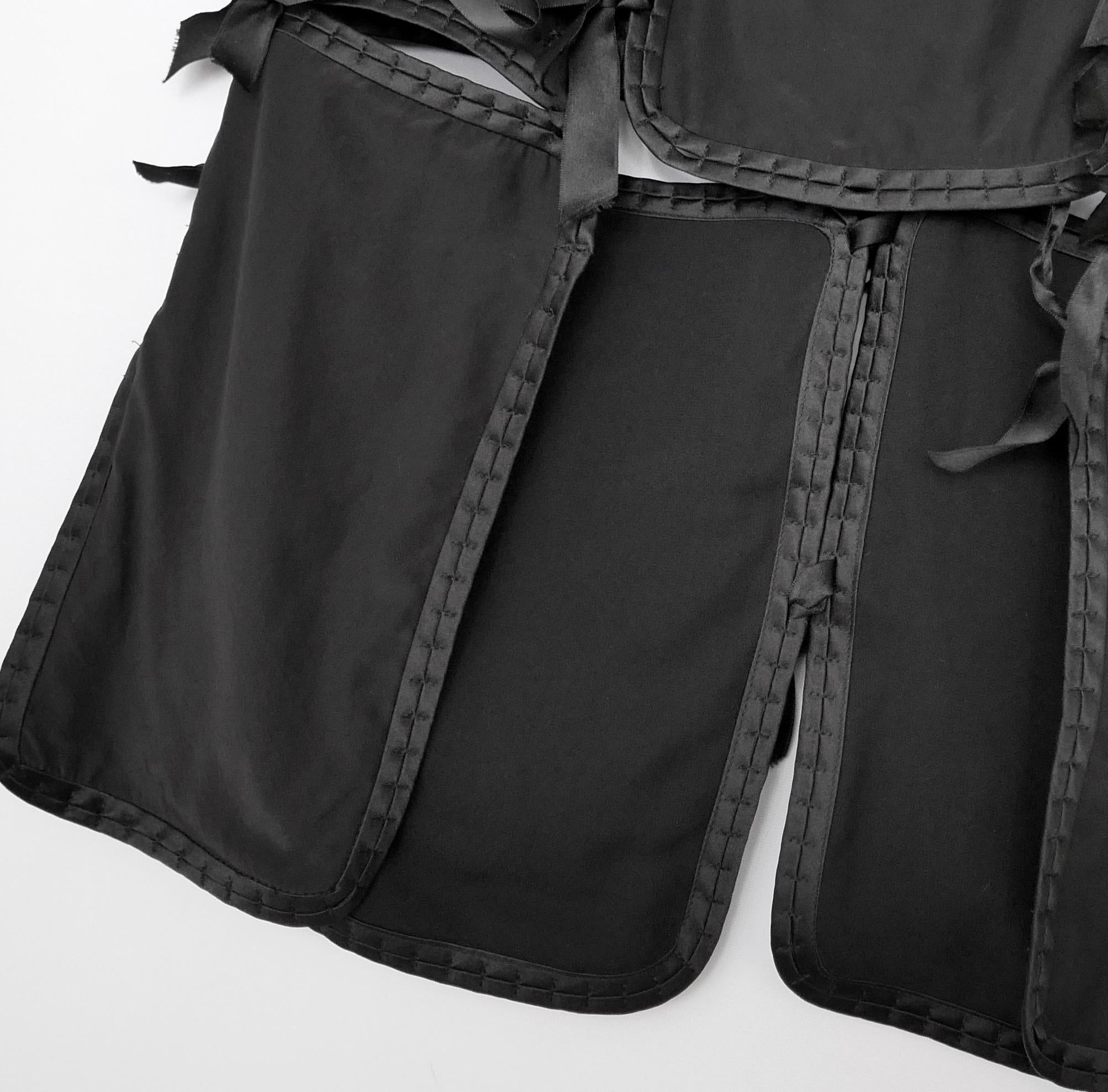 Yves Saint Laurent x Tom Ford 2003 Black Silk Tie Up Panelled Skirt  For Sale 3