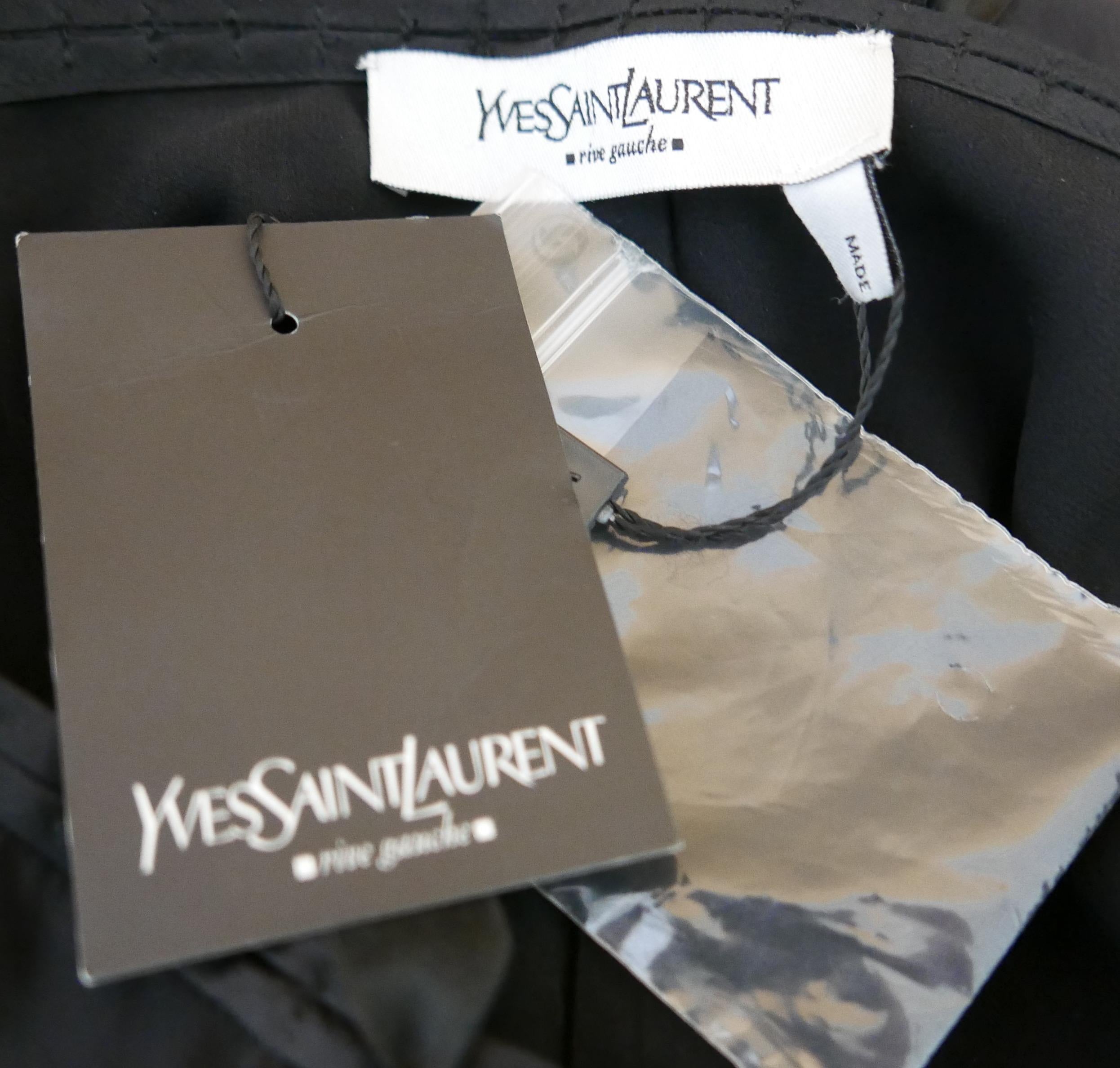 Yves Saint Laurent x Tom Ford 2003 Black Silk Tie Up Panelled Skirt  For Sale 5