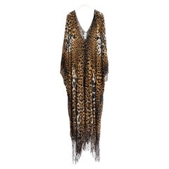 Vestido caftán de seda con estampado de leopardo Yves Saint Laurent x Tom Ford Primavera 2002