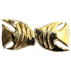 Yves Saint Laurent XL Gold Fish Earrings
