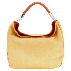 Yves Saint Laurent Yellow/Brown Fabric And Leather Hobo