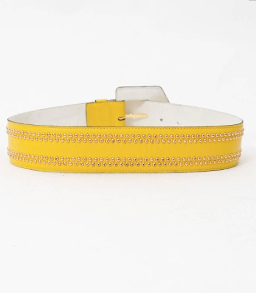 yellow leather belt mens