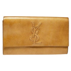Yves Saint Laurent Yellow Patent Leather Belle De Jour Clutch
