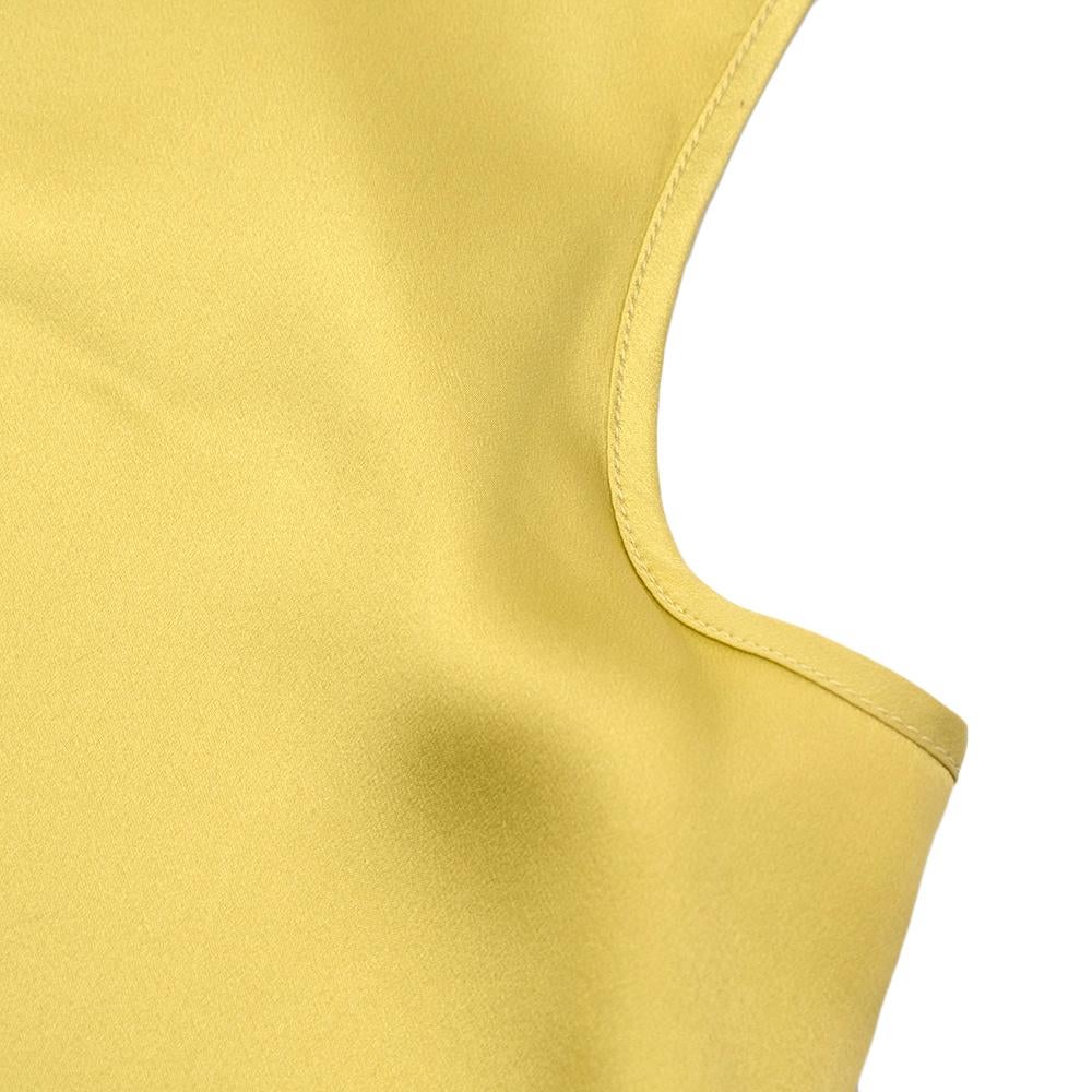 Yves Saint Laurent Yellow Silk Satin Tank Top  - Size US 8 For Sale 1