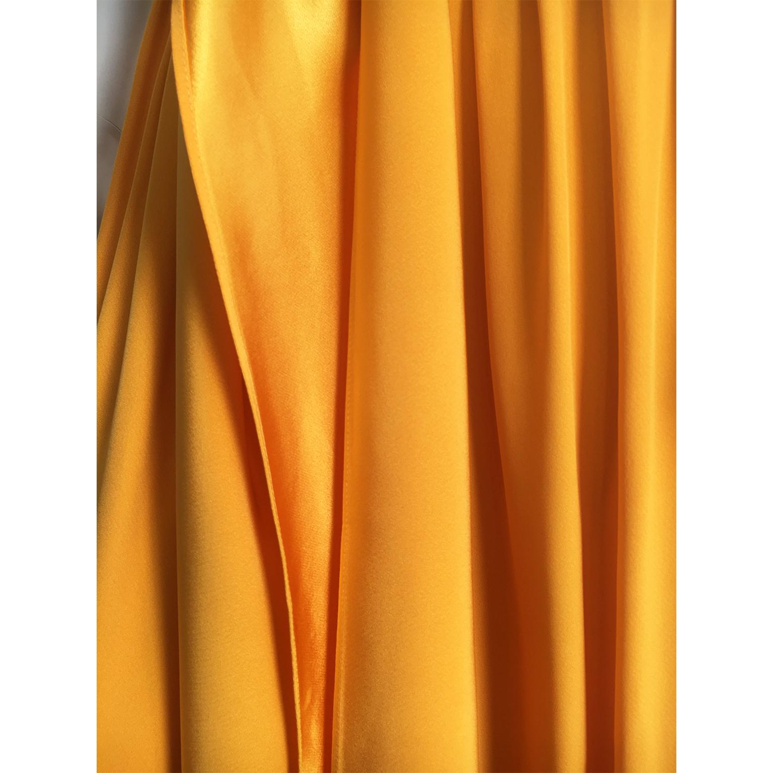 Yves Saint Laurent Yellow Trouser Wide Pants Knot Ribbon 1980's For Sale 1
