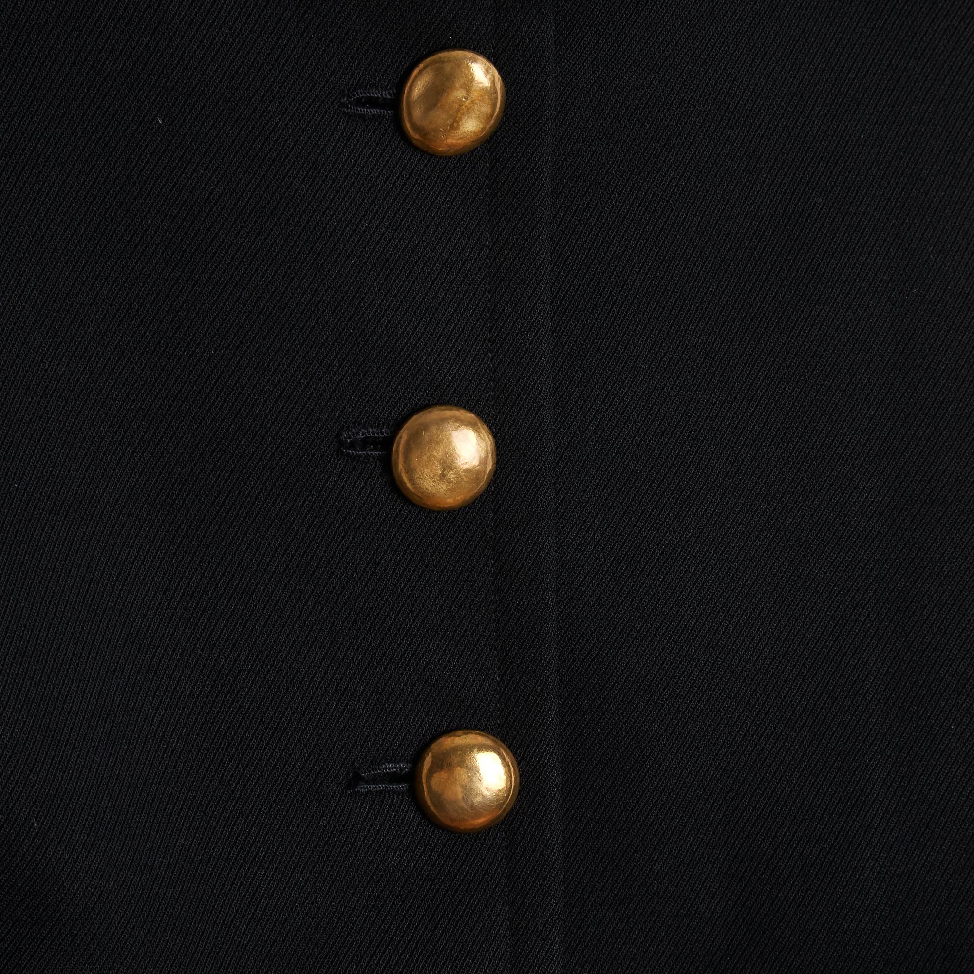 Yves Saint Laurent YSL 1970s Veste FR38 Haute Couture Schwarz Wolle Jacke UK10 US8 Damen im Angebot