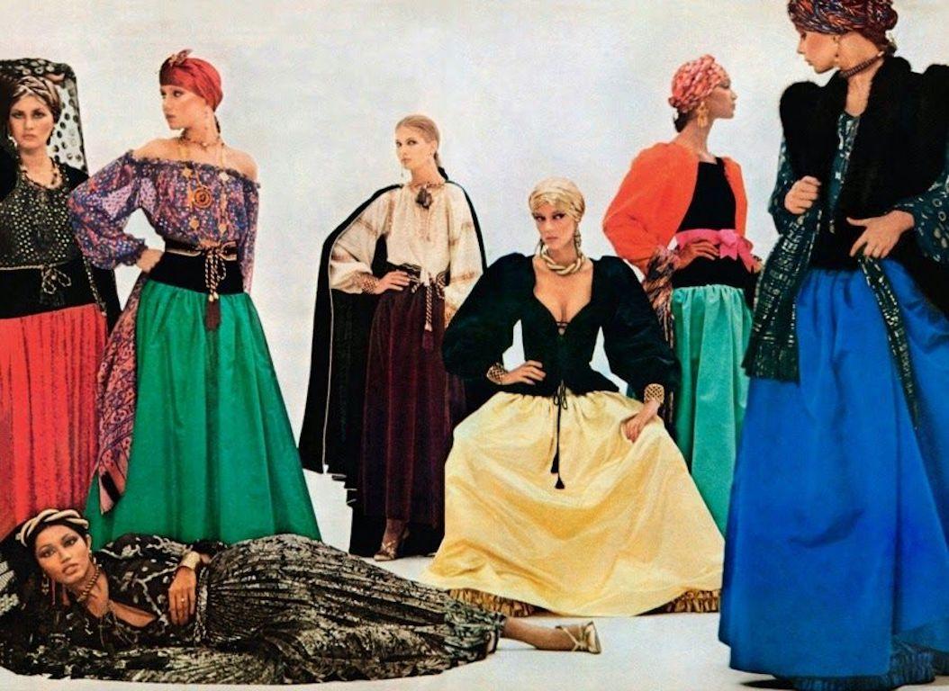  YVES SAINT LAURENT YSL 1976-77 Russian Collection Black Wool & Velvet Skirt 2