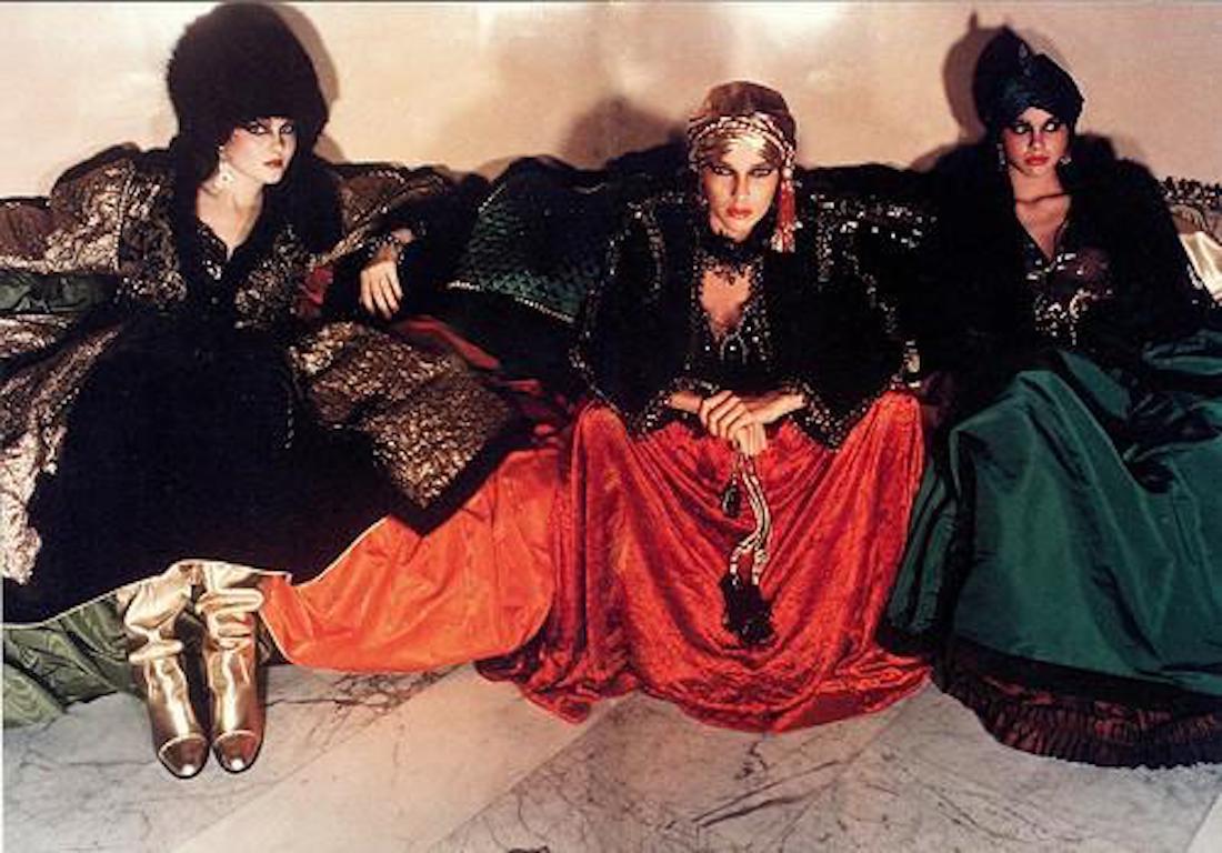  YVES SAINT LAURENT YSL 1976-77 Russian Collection Black Wool & Velvet Skirt 4