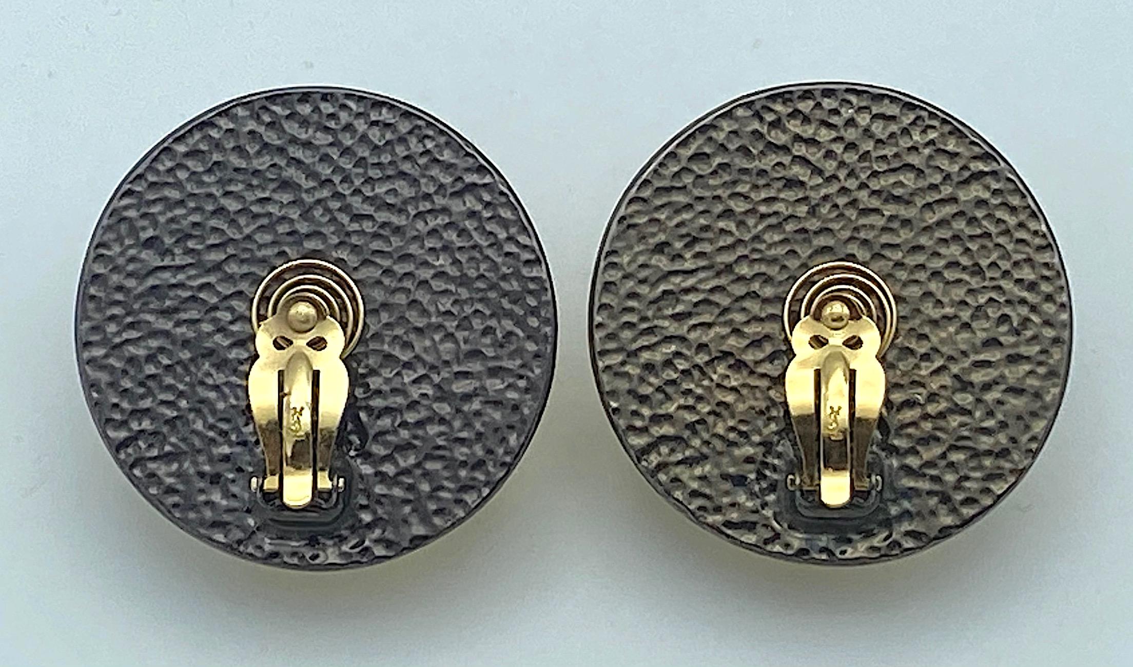Yves Saint Laurent YSL 1980s Faceted Dome Large Button Earrings 3