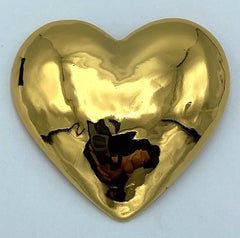 Yves Saint Laurent YSL Broche coeur en or des années 1980