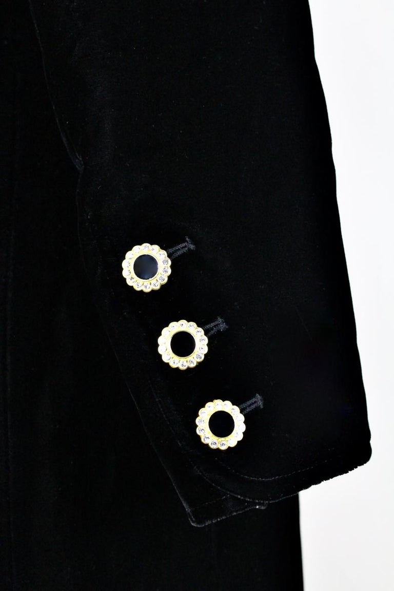 Fall 1983 Yves Saint Laurent Ad Campaign Black Velvet Dress with Jewel  Buttons For Sale at 1stDibs | ysl clothing, yves saint laurent 1980s, ysl  80s