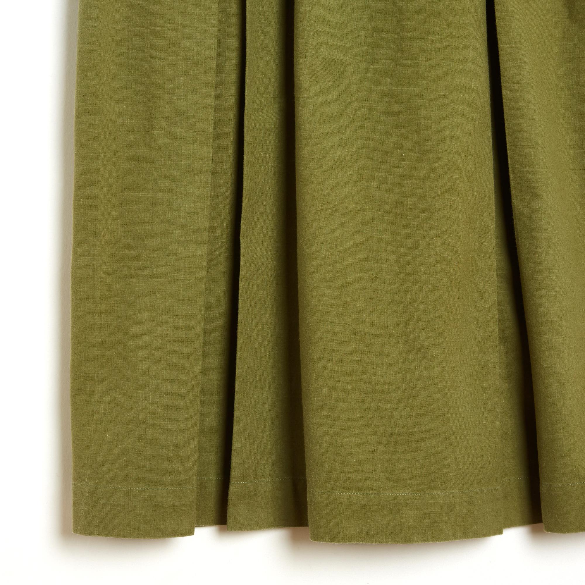 Yves Saint Laurent YSL 1985s Ensemble FR38 Olive Cotton Top and Skirt UK10 US8 For Sale 4