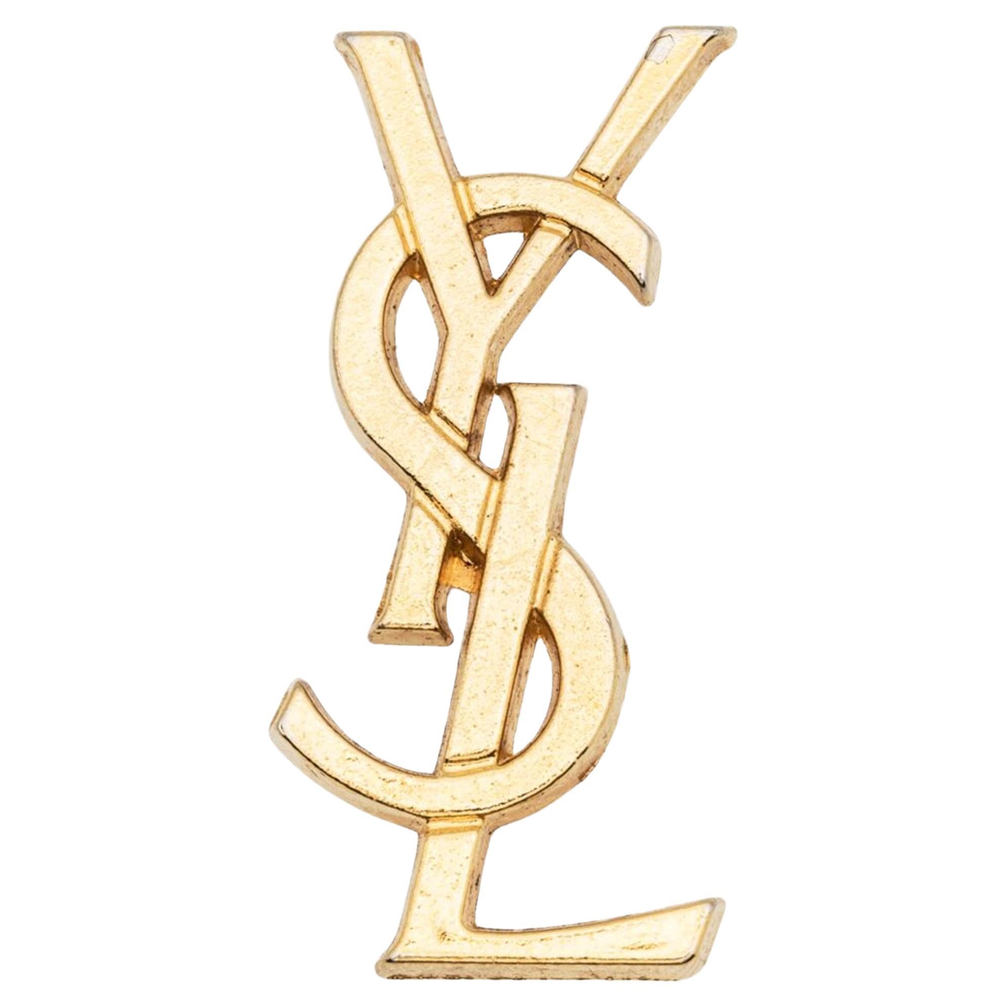 Yves Saint Laurent YSL 1990 Logo Brooch