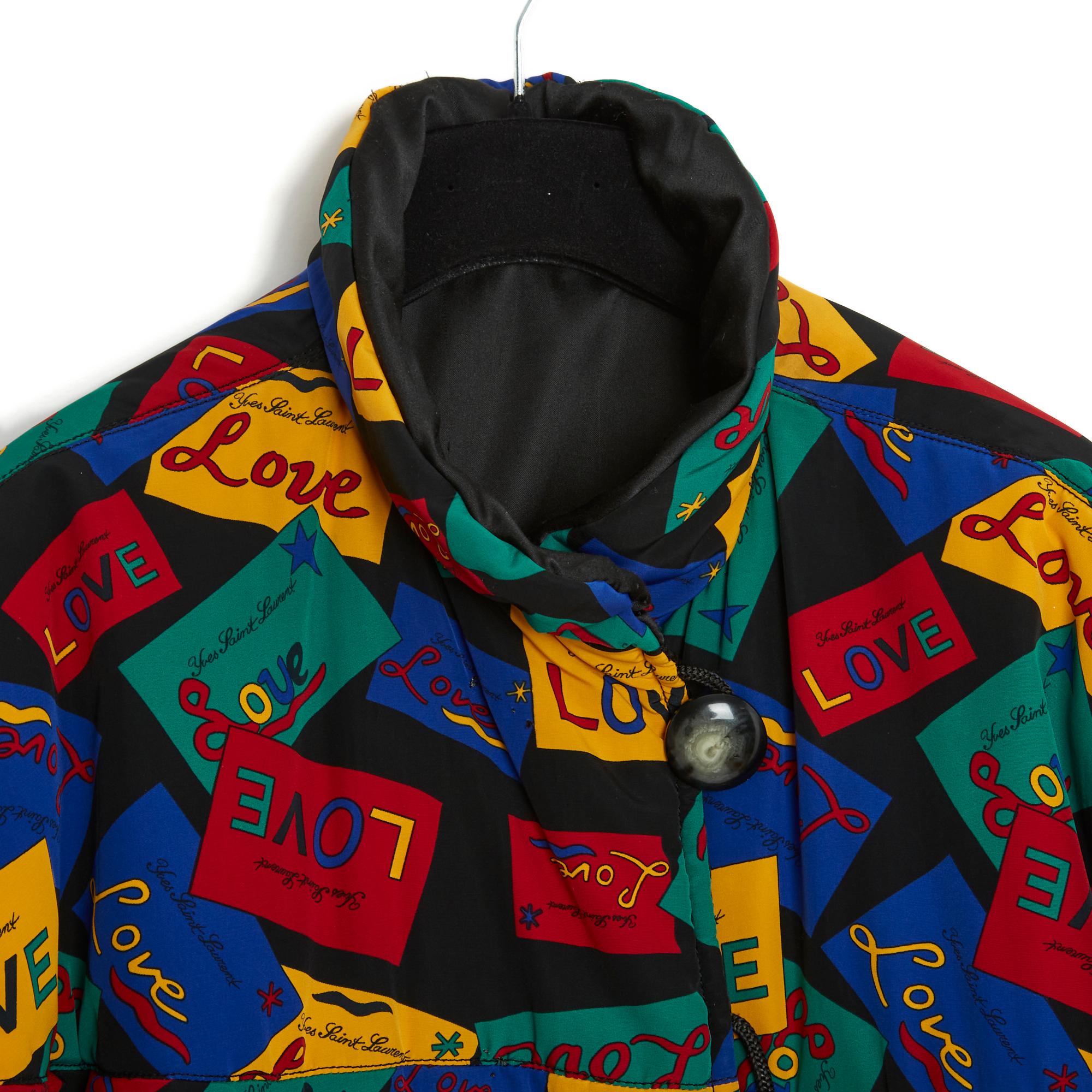 Yves Saint Laurent Ysl 1990 Reversible LOVE down Jacket O/S For Sale 6