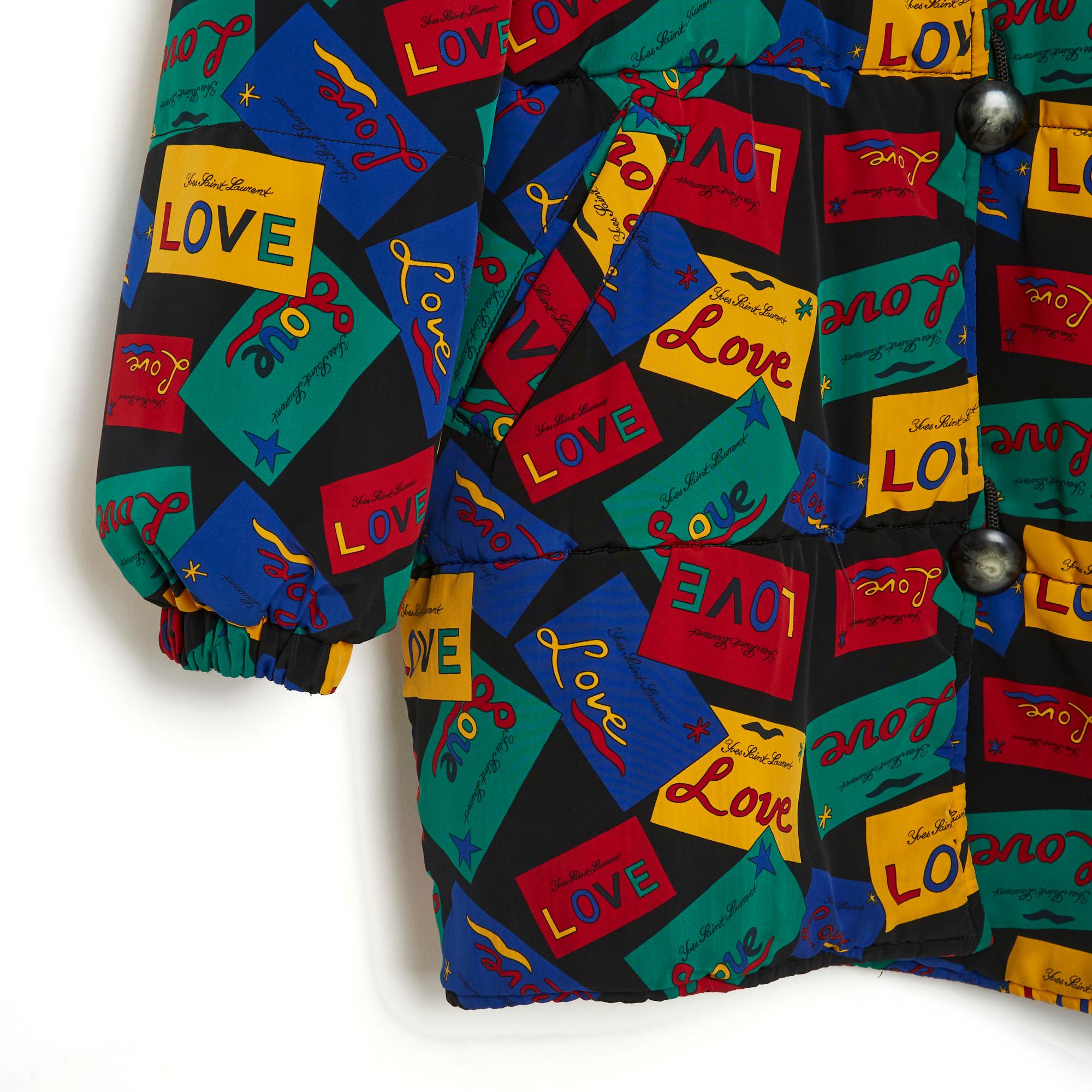 Women's Yves Saint Laurent Ysl 1990 Reversible LOVE down Jacket O/S For Sale