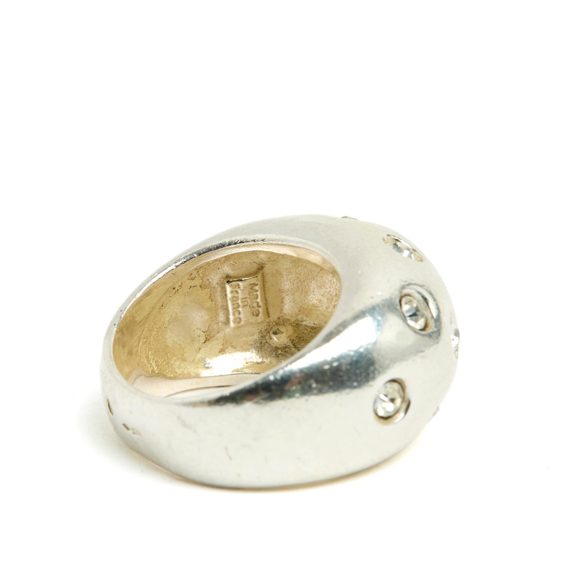 Yves Saint Laurent YSL 1990s Bague TDD53 Silver Dome Ring USUS6.25 For Sale 1