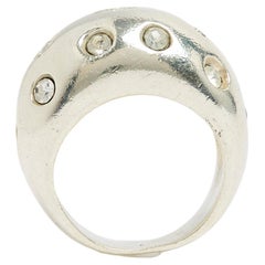 Yves Saint Laurent YSL 1990s Bague TDD53 Silber Dome Ring USUS6.25
