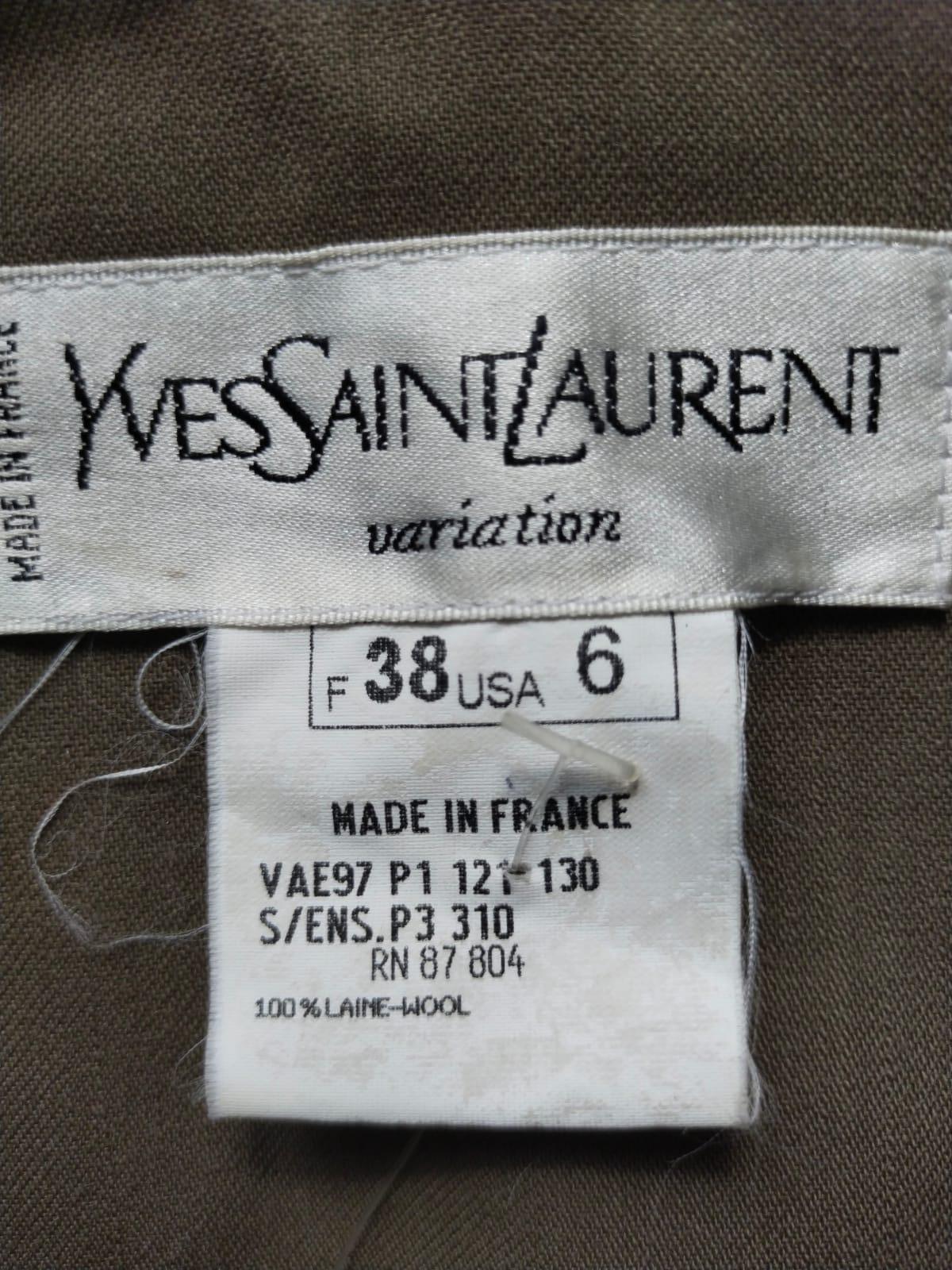 Yves Saint Laurent YSL 1997 Safari Short Sleeve Jacket  For Sale 14