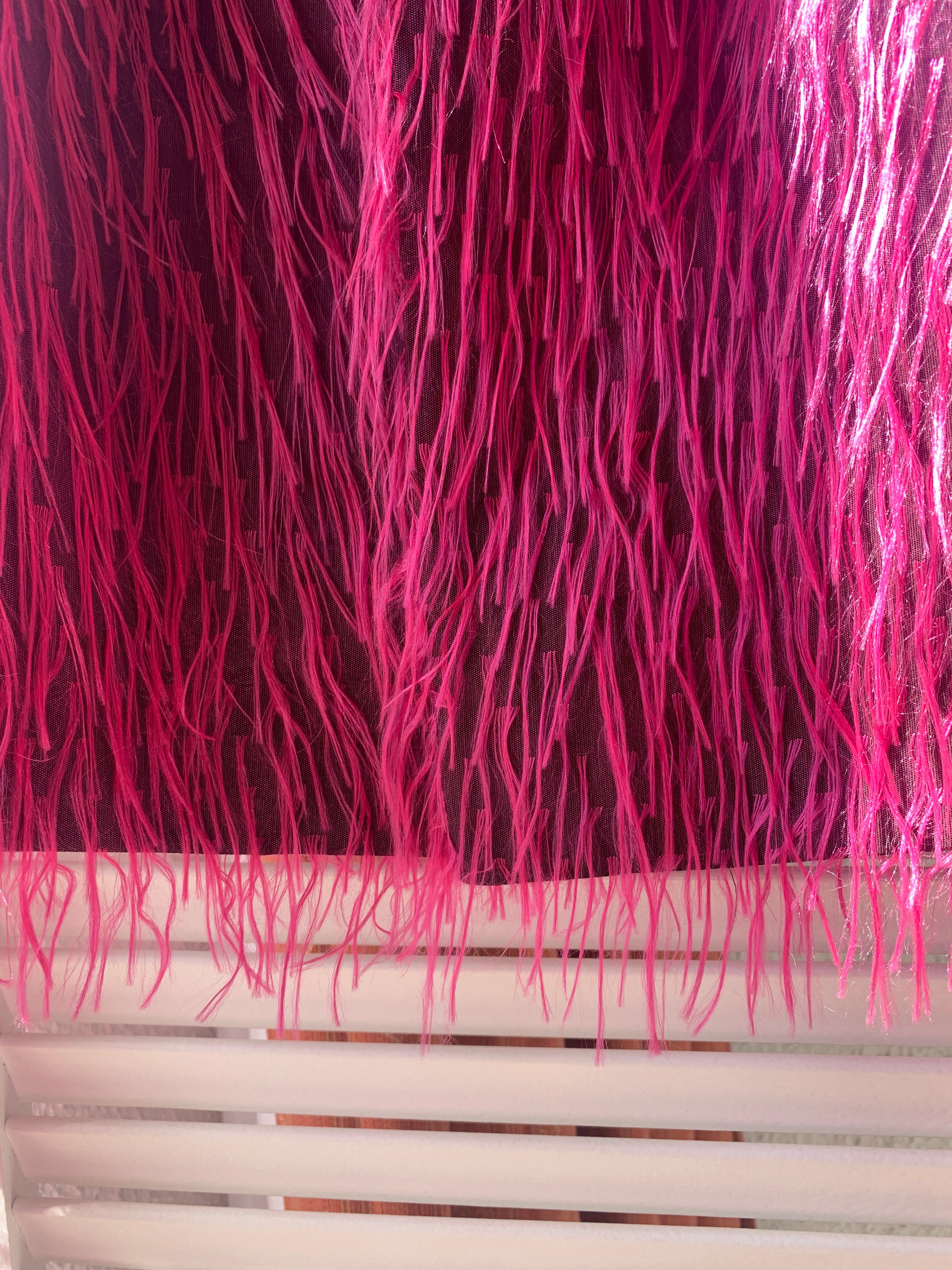 Yves Saint Laurent YSL 2000 - Veste courte froncée en fausse fourrure fuchsia Alber Elbaz en vente 6